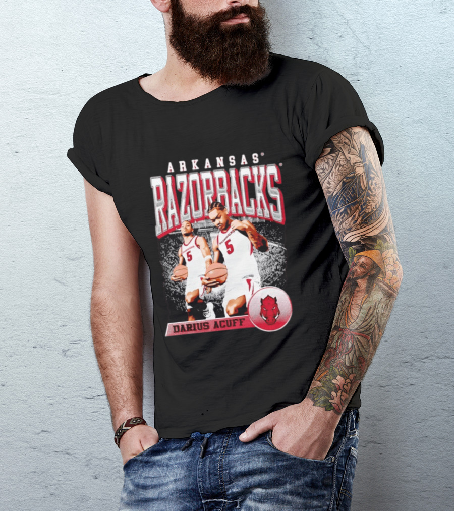 Arkansas Razorbacks Basketball Darius Acuff 5 T-Shirt