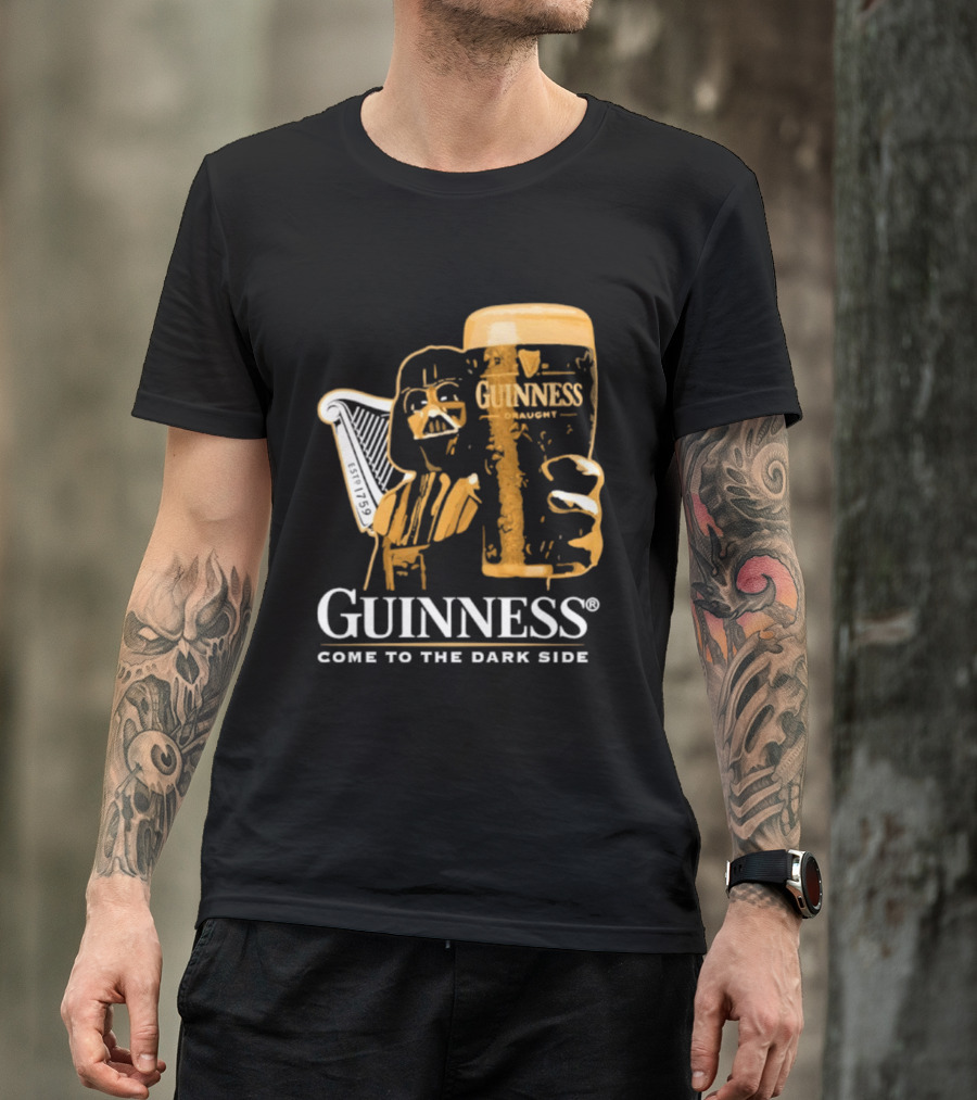 Guinness Darth Vader Come To The Dark Side Star Wars Beer Glass T-Shirt