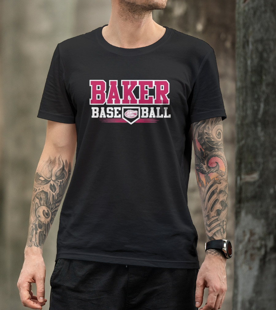 Baker Baseball Gators Home Plate Sports Team T-Shirt