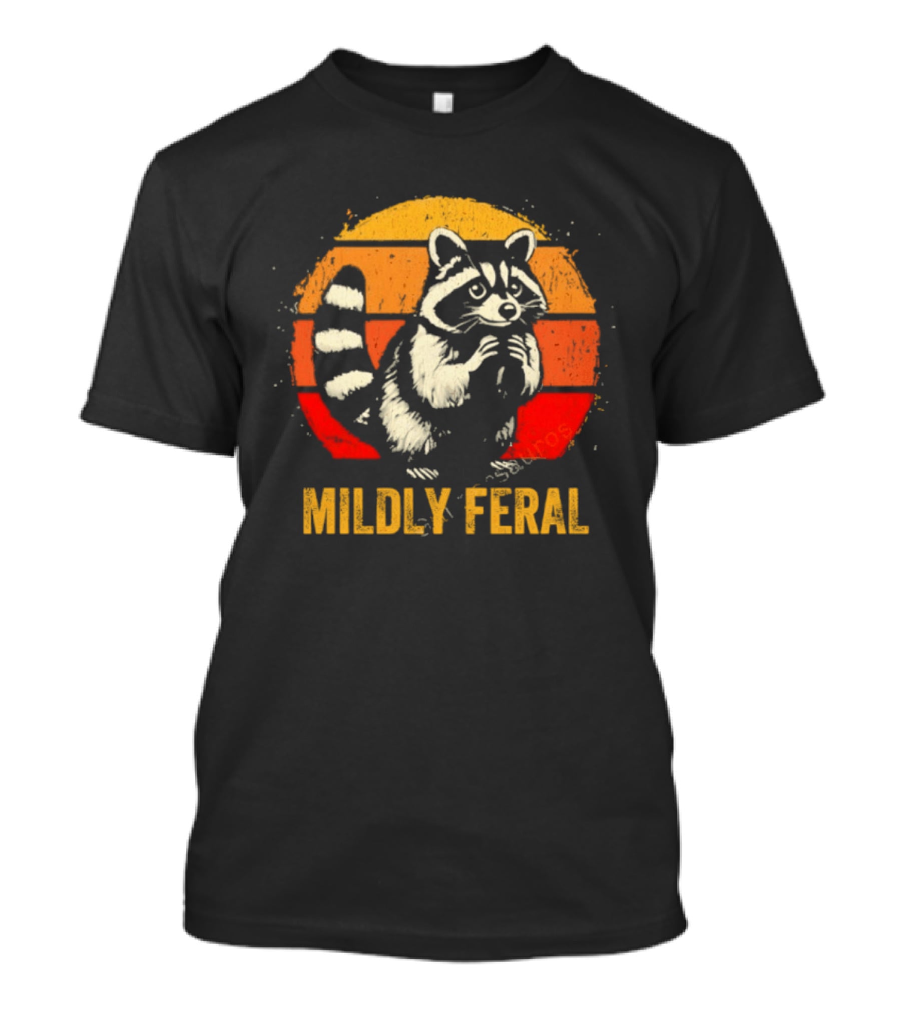 Raccoon Mildly Feral Vintage Sunset T-Shirt