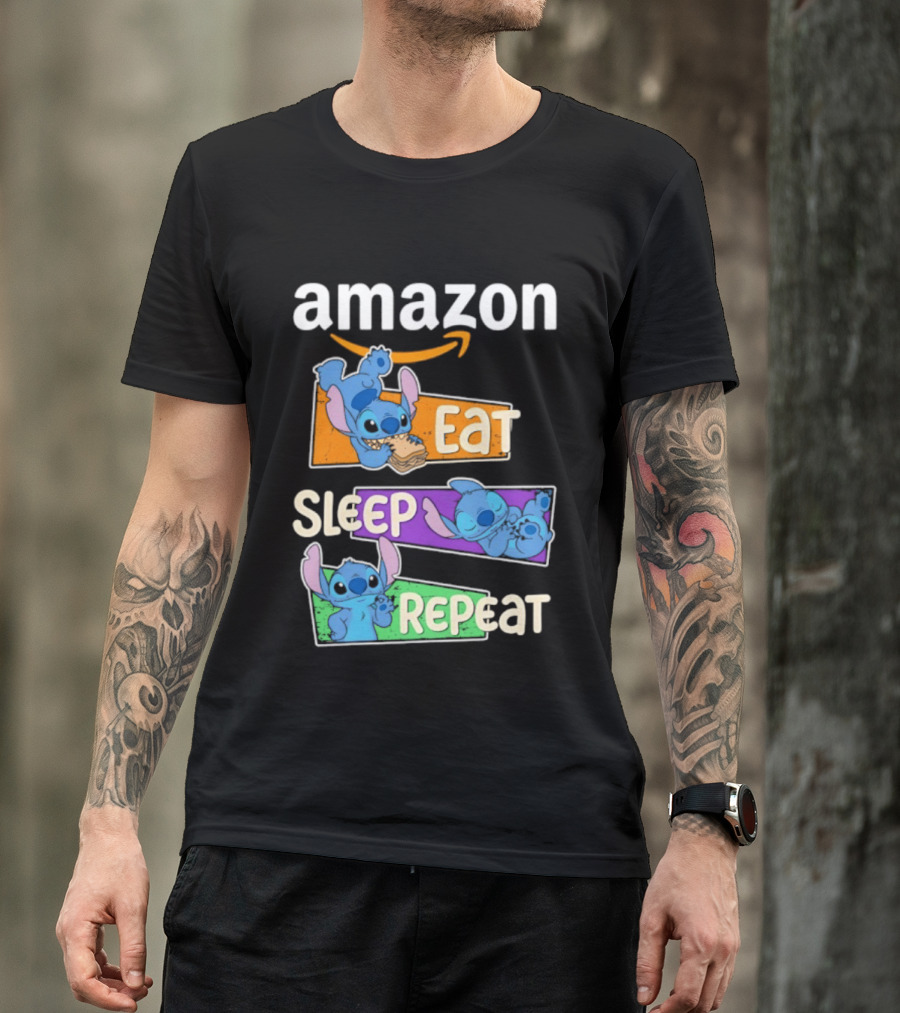 Amazon Stitch Eat Sleep Repeat T-Shirt