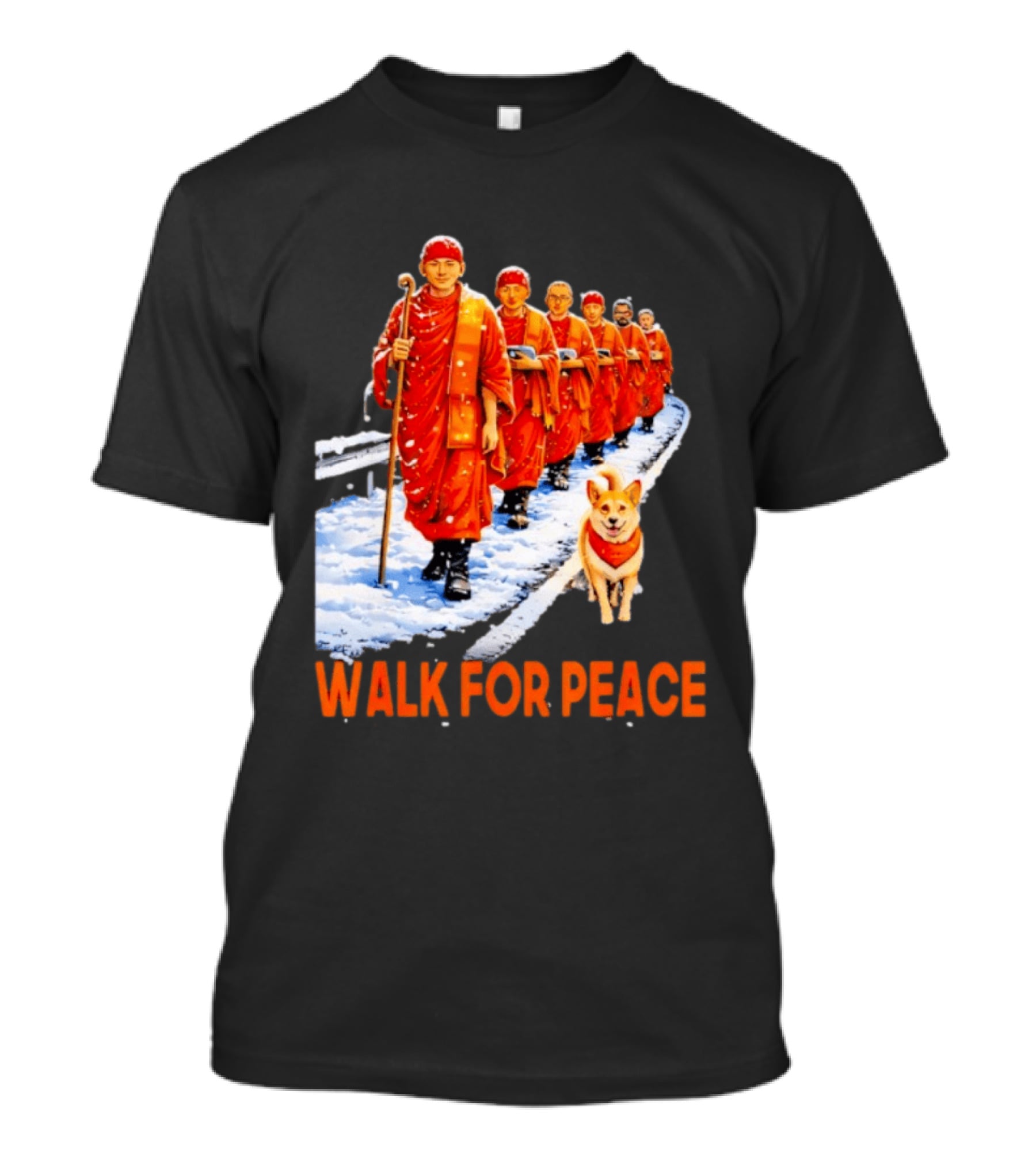 Walk For Peace 2026 Monks And Aloka Dog T-Shirt