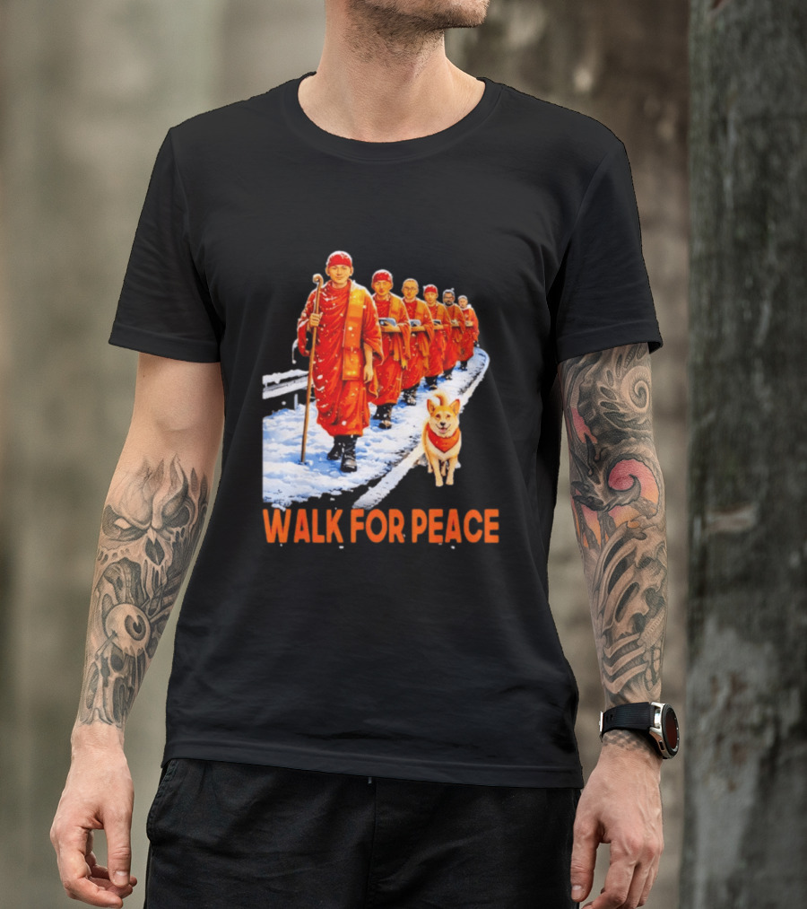 Walk For Peace 2026 Monks And Aloka Dog T-Shirt