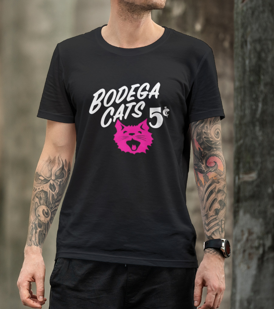 Bodega Cats 5 Cent Pink Cat T-Shirt