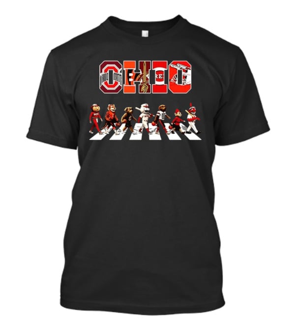 Ohio State Buckeyes Cavaliers Reds Sports Mascots Abbey Road T-Shirt