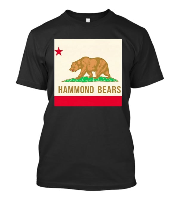 Hammond Bears California Flag Red Star Bear Image T-Shirt