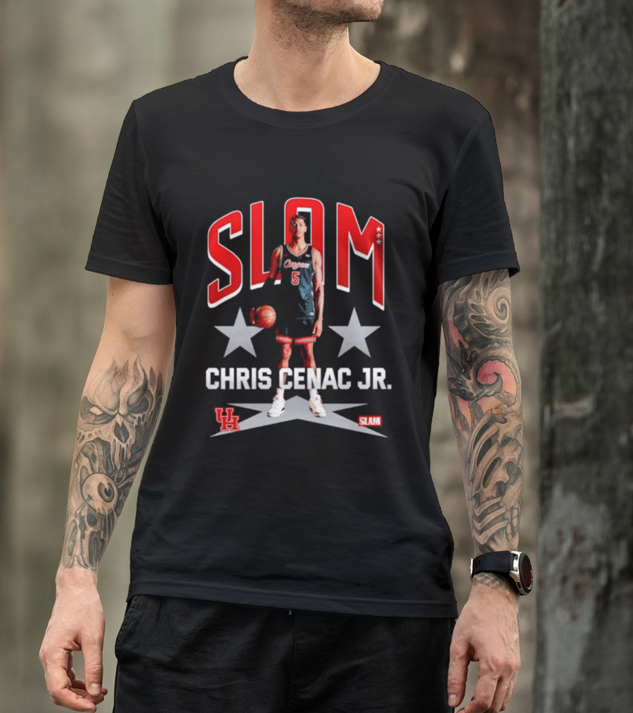 Slam Chris Cenac Jr. Houston Cougars Basketball UH T-Shirt