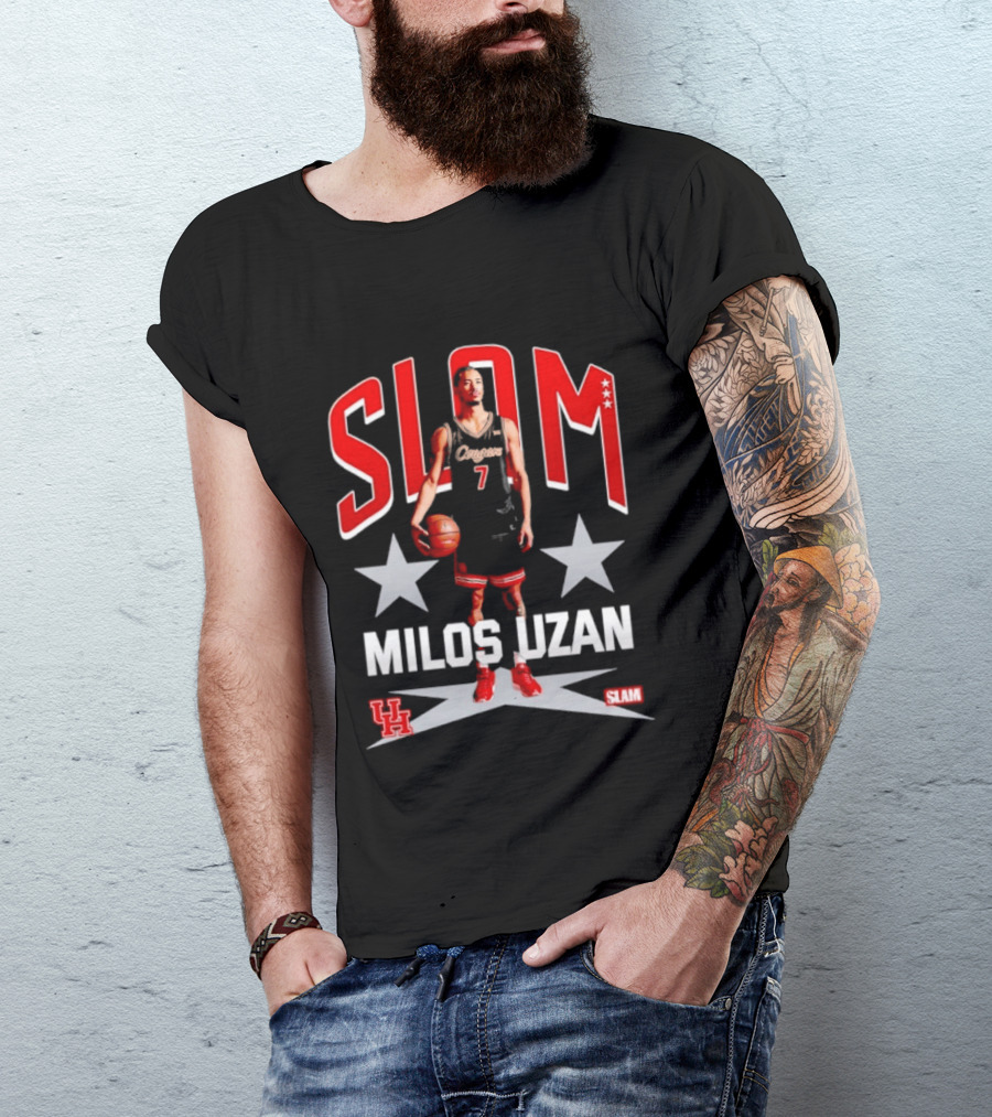 Slam Milos Uzan Remix Houston Cougars Basketball UH Stars T-Shirt