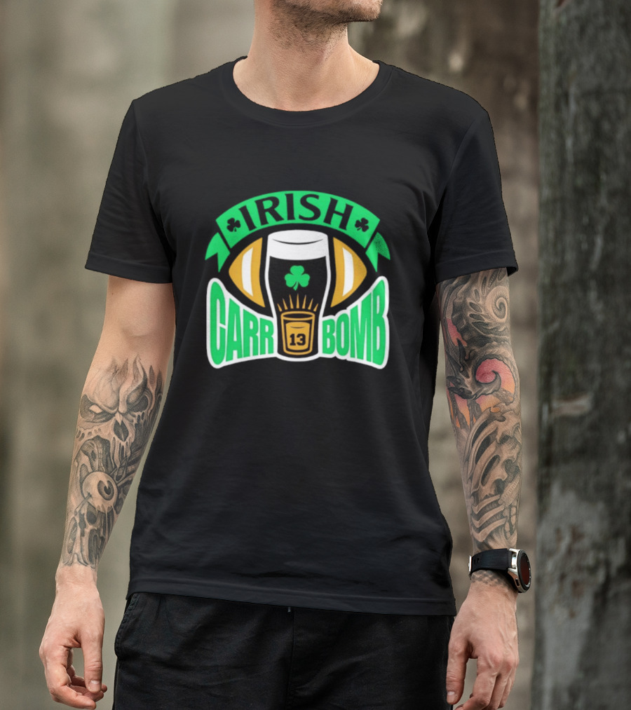 Irish Carr Bomb Football Beer Pint 13 Shamrock Luck T-Shirt