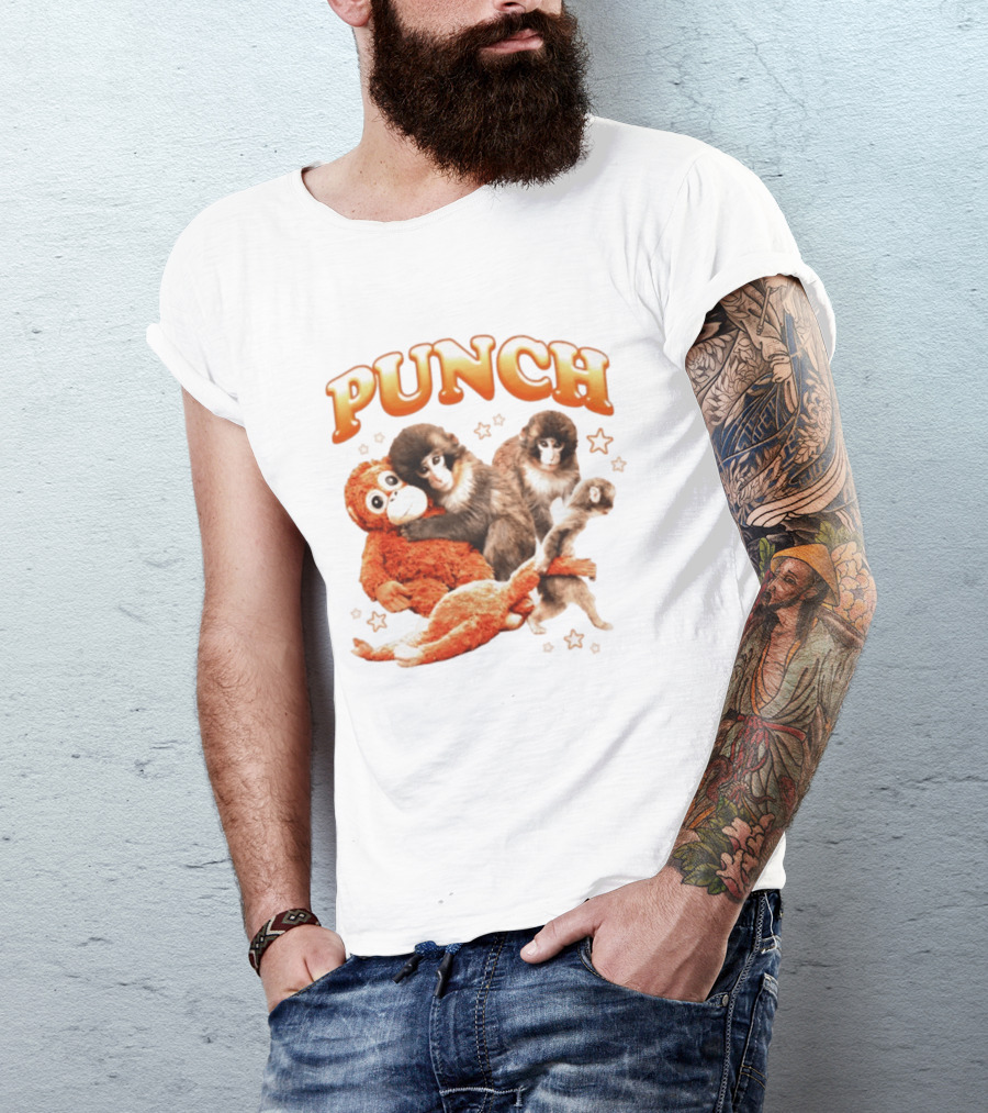 Punch Monkey Trio Surrounded By Stars T-Shirt