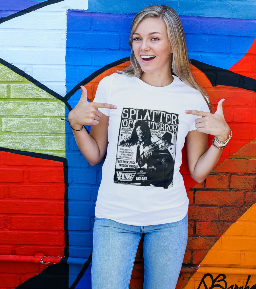 Splatter Of Terror Leatherface Freddy Krueger Wrestling International Intractable Monster T-Shirt