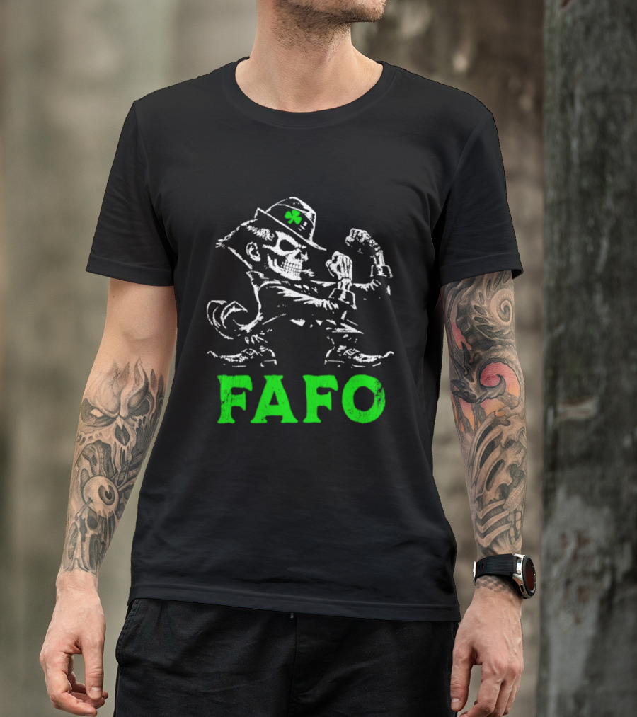 FAFO Skeleton Leprechaun Flexing St Patrick's Day T-Shirt