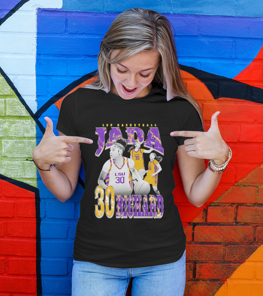 LSU Basketball Jada Richard 30 LSU Tigers Retro 90s T-Shirt