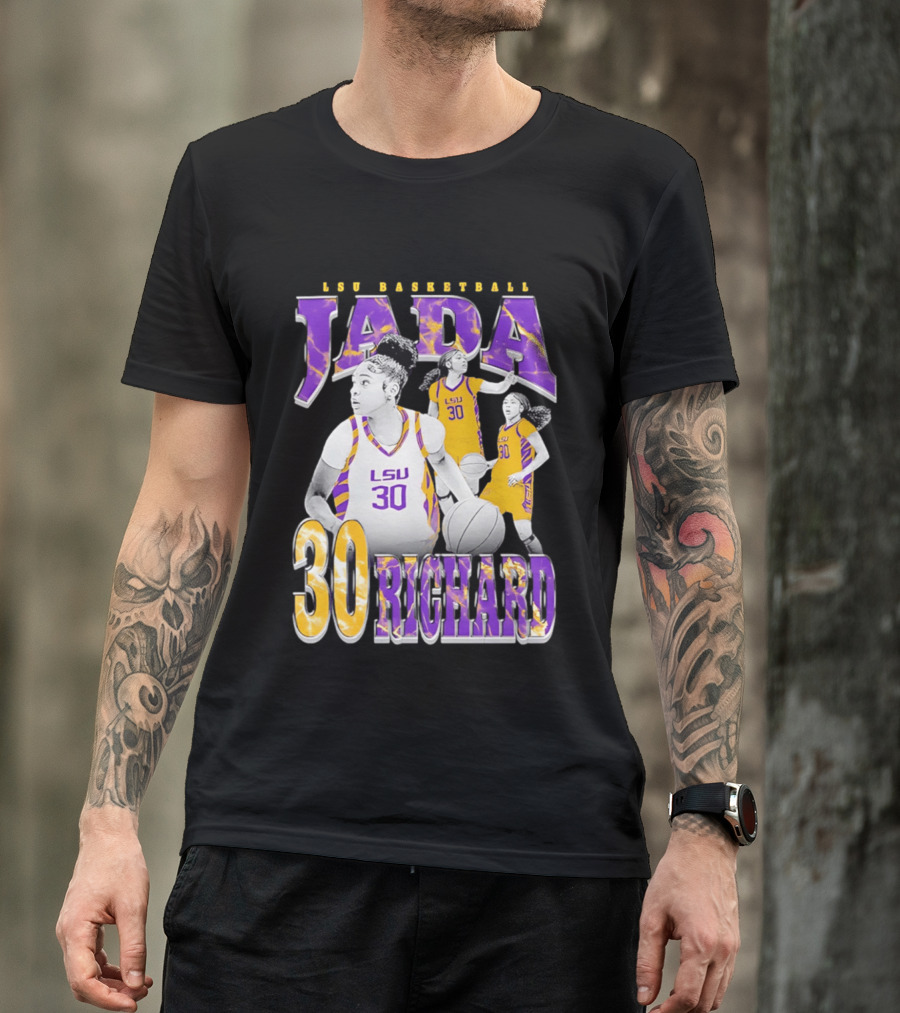 LSU Basketball Jada Richard 30 LSU Tigers Retro 90s T-Shirt