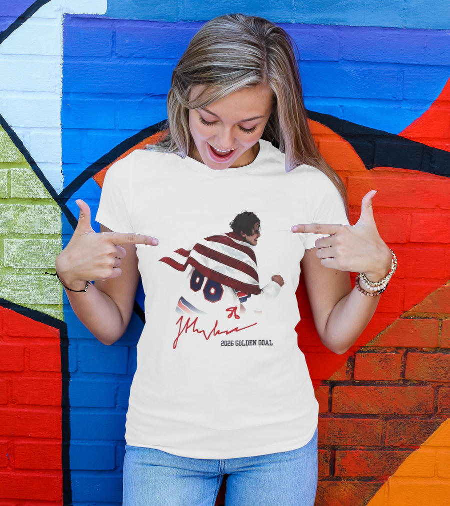 Jack Hughes USA Hockey 2026 Golden Goal Milano Cortina T-Shirt