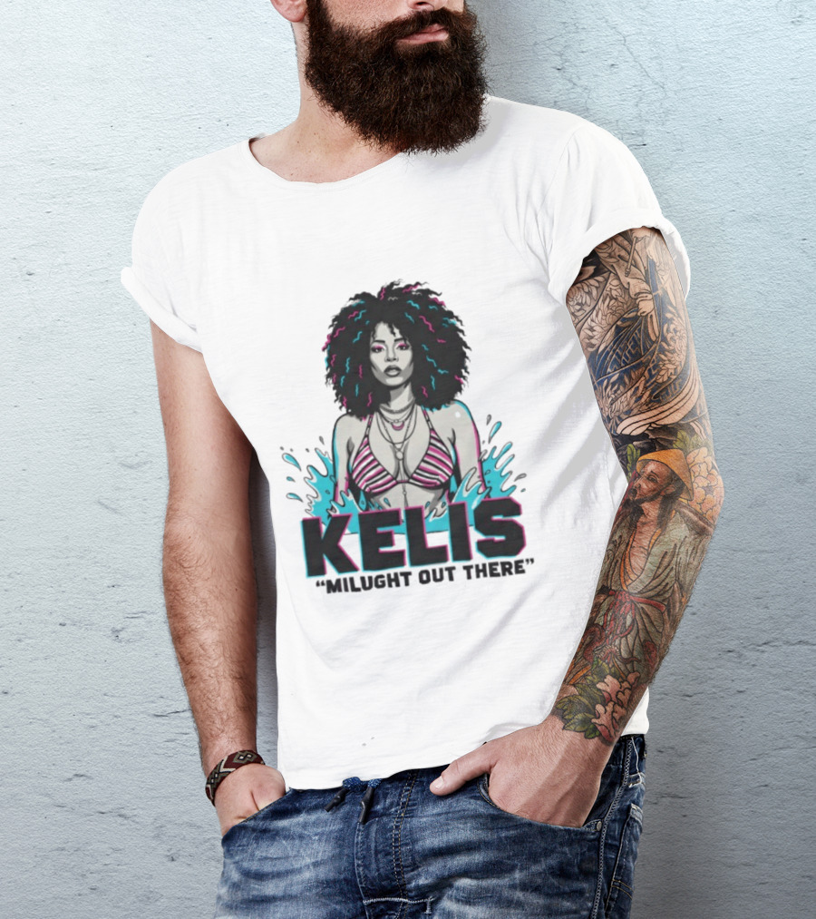 Kelis Milught Out There Striped Bikini T-Shirt