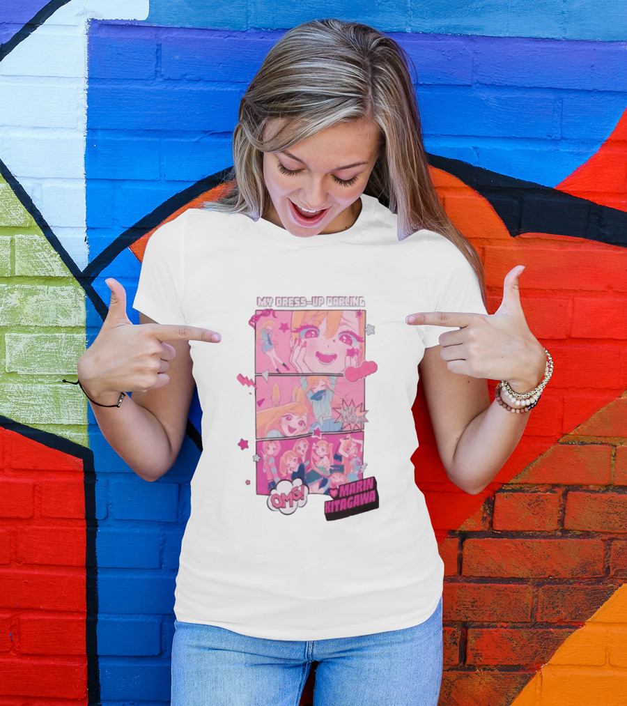 OMG Marin Kitagawa My Dress Up Darling Manga Panels T-Shirt