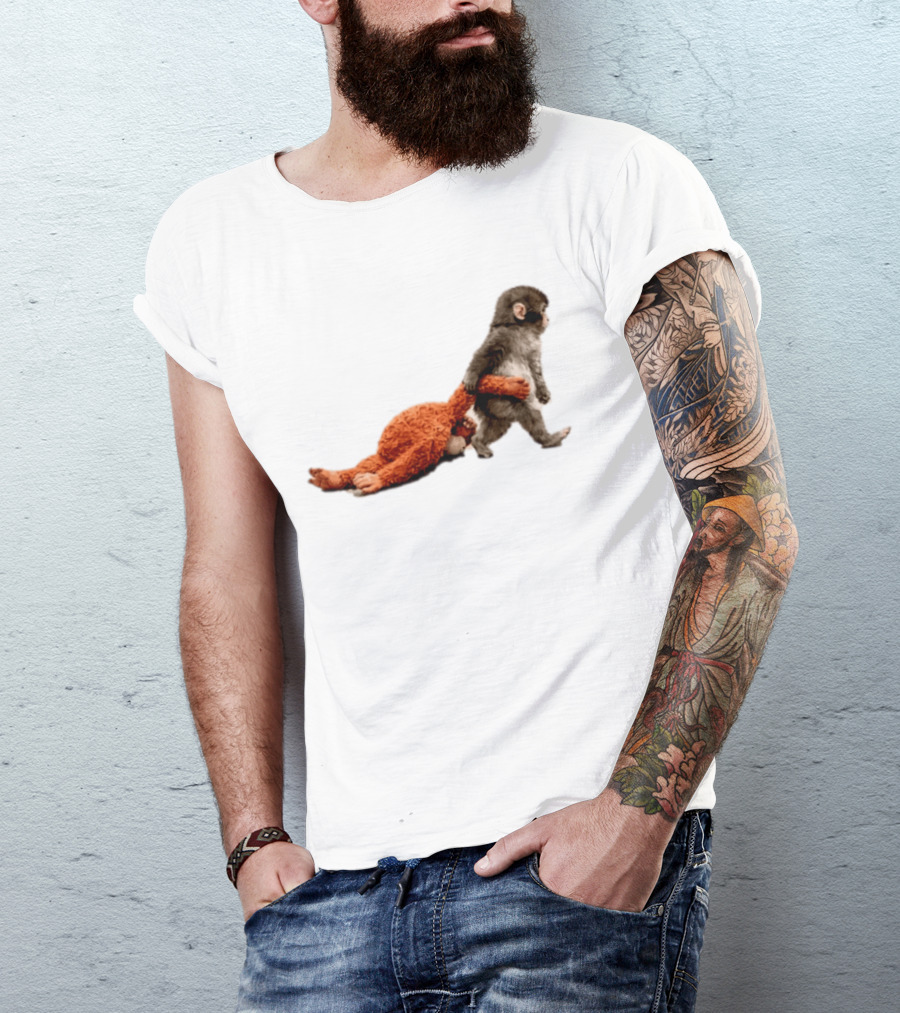 Punch The Monkey Baby Monkey Dragging Toy T-Shirt