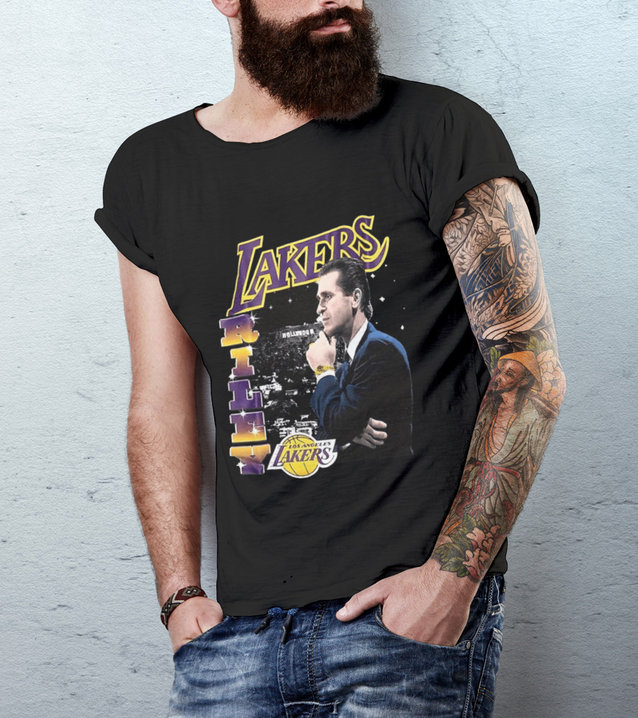 Los Angeles Lakers Pat Riley Hollywood Coach 1981 1990 T-Shirt