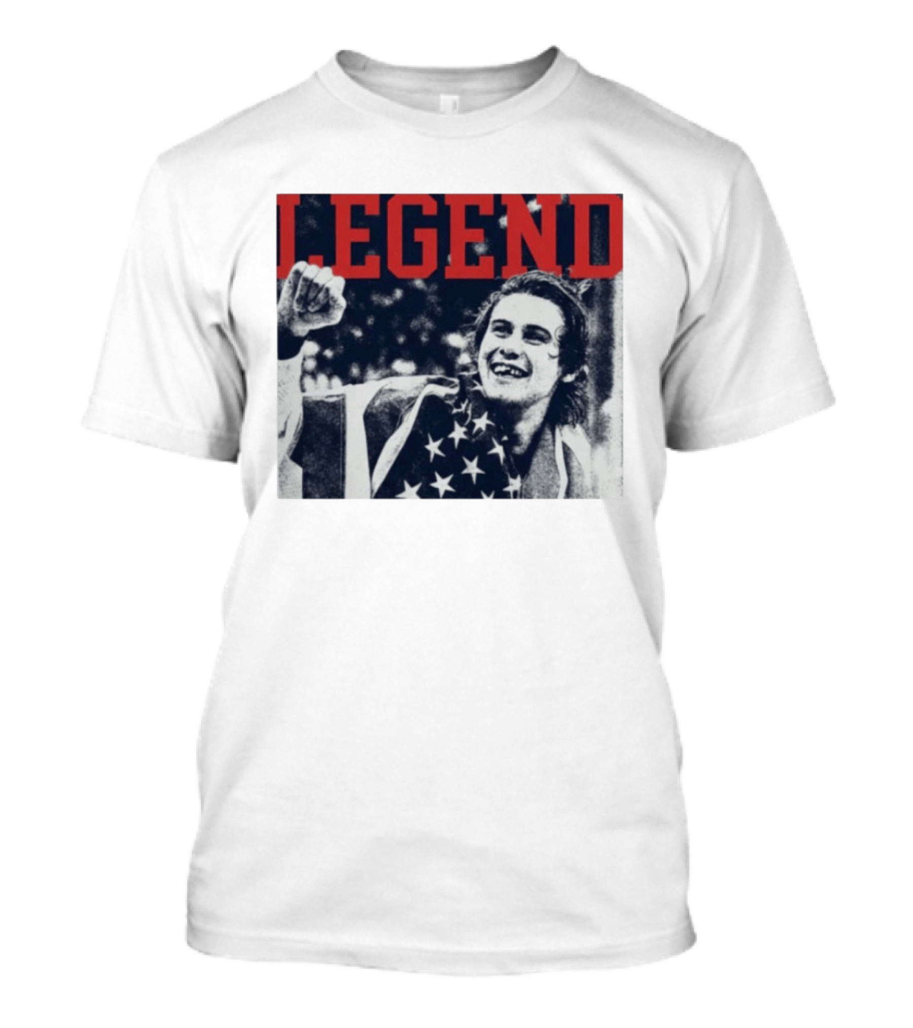 The Ice Sacrifice Jack Hughes Legend Fist Raised American Flag T-Shirt
