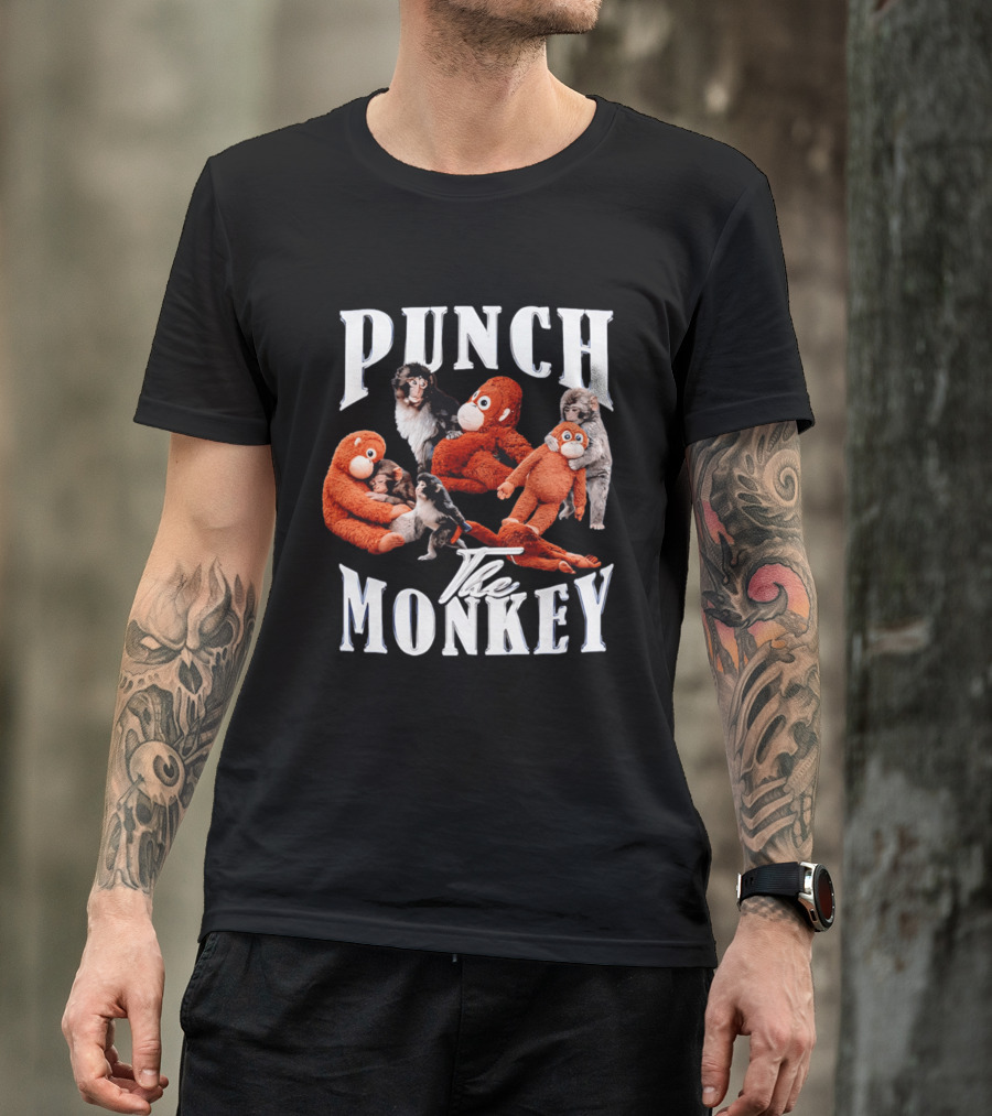 Punch The Monkey Stuffed Animal Toy Collection Playful T-Shirt