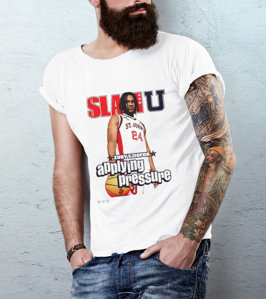 Zuby Ejiofor St. John's Red Storm SlamU Basketball Applying Pressure T-Shirt