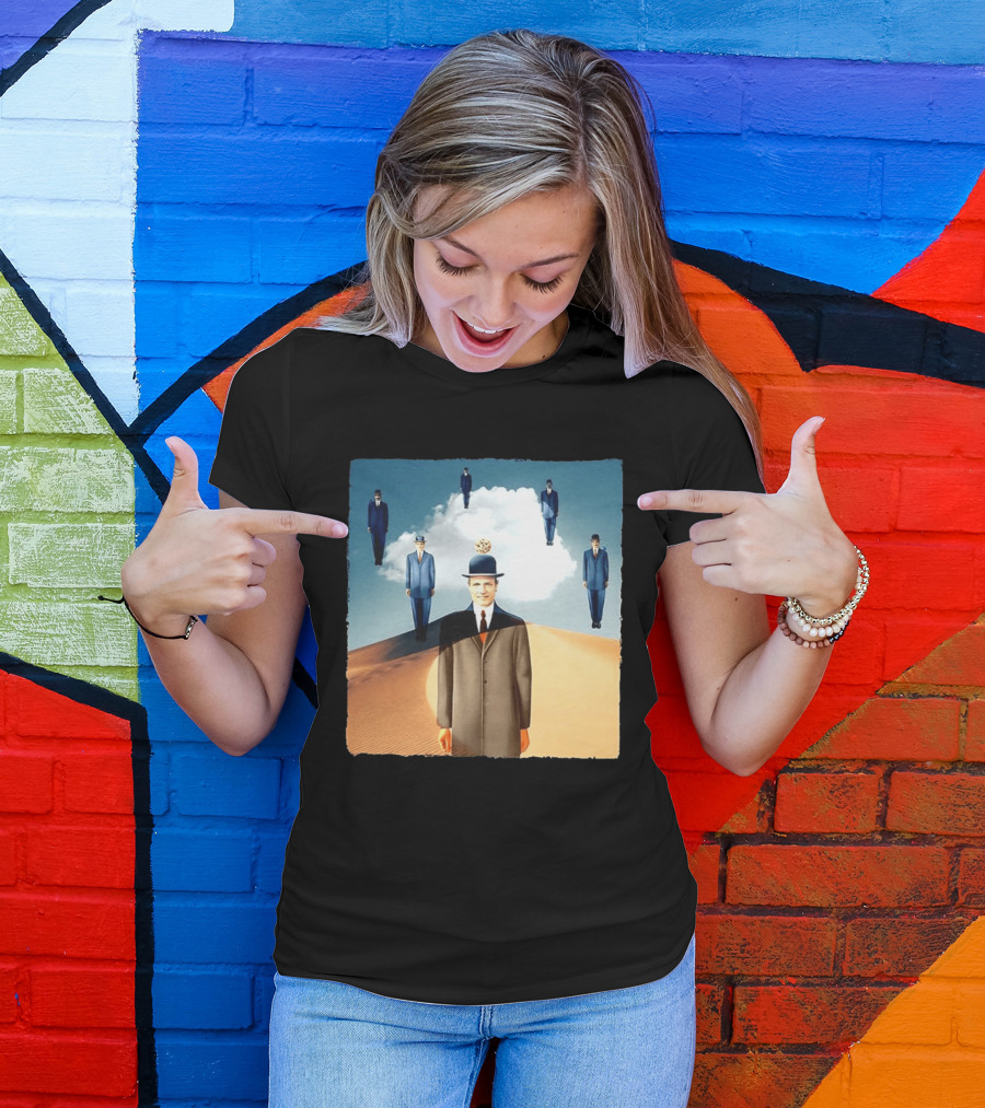 René Magritte X Jean Leloup Son Of Man Remix Surreal Desert Landscape T-Shirt