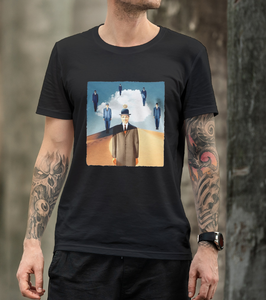 René Magritte X Jean Leloup Son Of Man Remix Surreal Desert Landscape T-Shirt