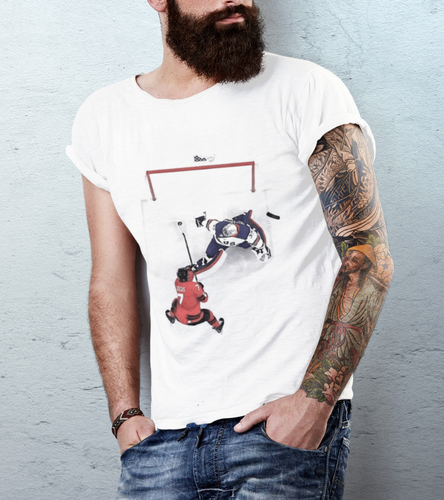 Connor Hellebuyck Team USA Ice Hockey Goalie Save Moment T-Shirt