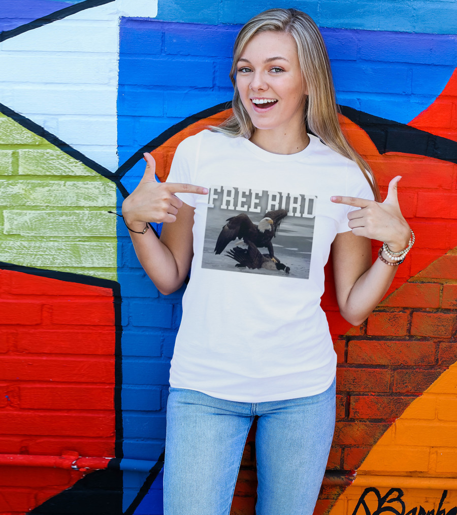 Free Bird Bald Eagle Dominance Over Canada Goose T-Shirt