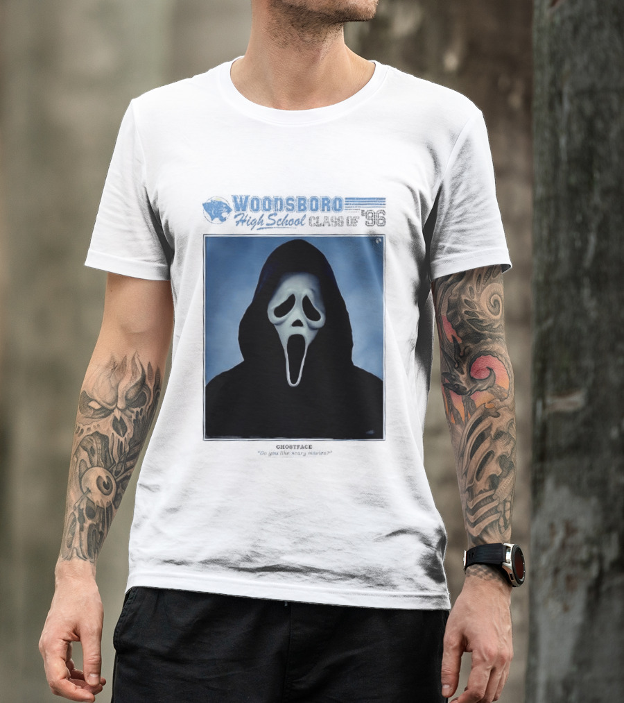 Ghostface Woodsboro High School Class Of '96 Yearbook Do You Like Scary Movies T-Shirt