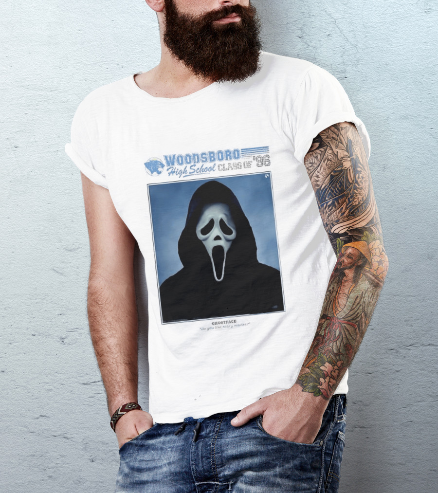 Ghostface Woodsboro High School Class Of '96 Yearbook Do You Like Scary Movies T-Shirt