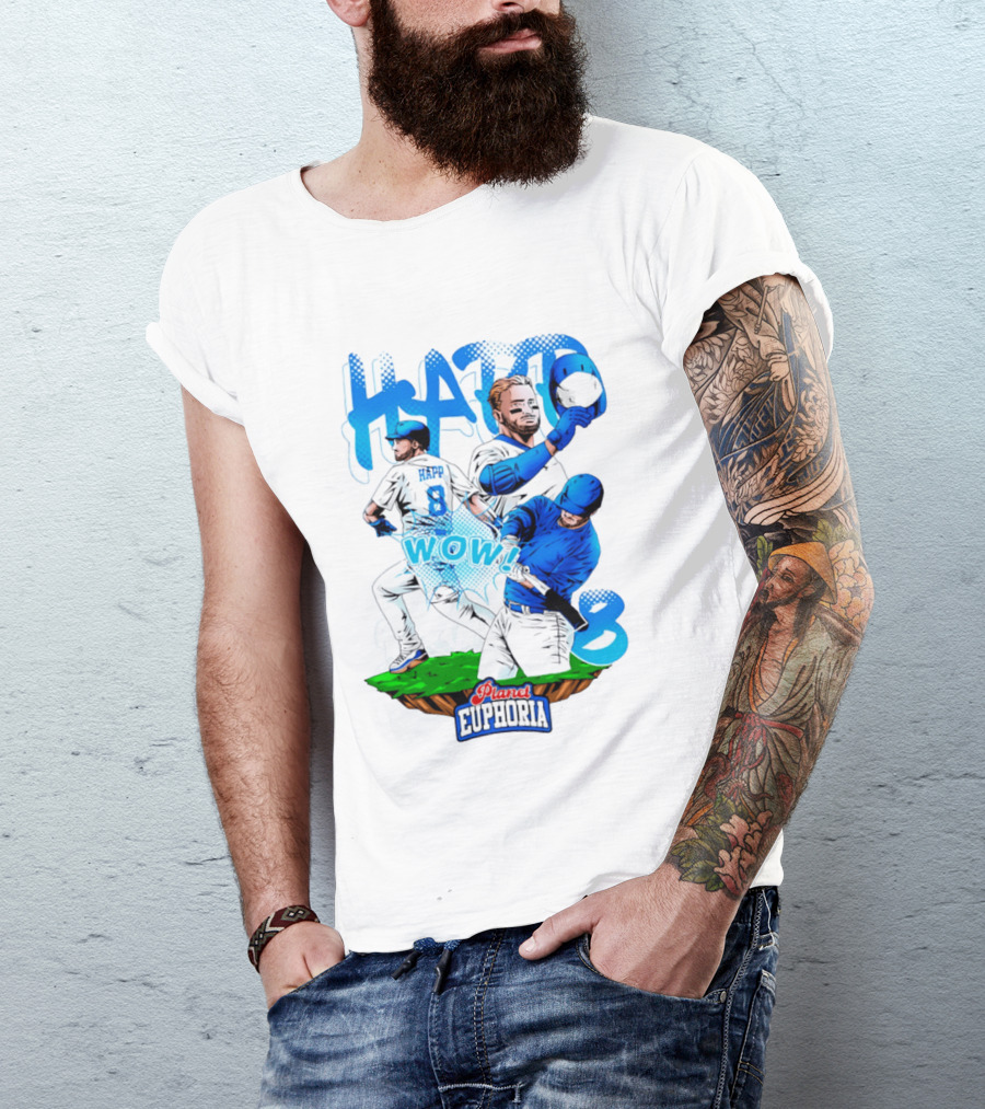 Planet Euphoria Ian Happ WOW 8 Chicago Cubs T-Shirt