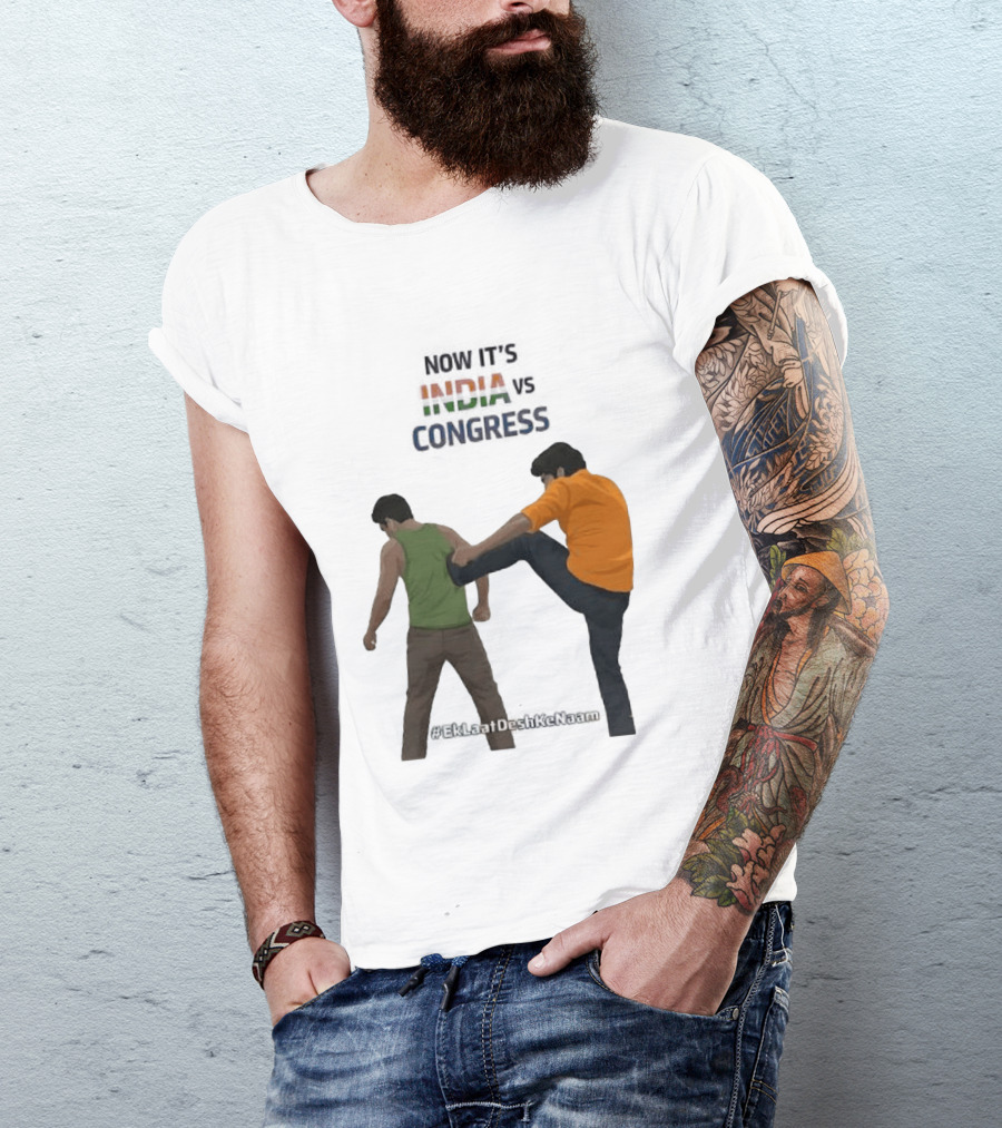 Now It's India Vs Congress EkLaatDeshKeNaam T-Shirt