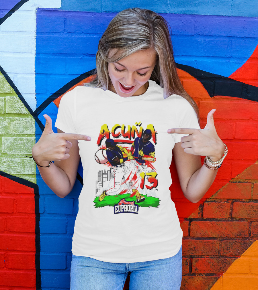 Acuna Euphoria Atlanta Braves 13 Hand Drawn T-Shirt