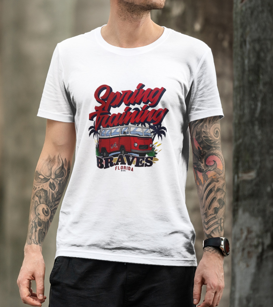 Spring Training Braves Florida Vintage VW Bus Palm Trees T-Shirt