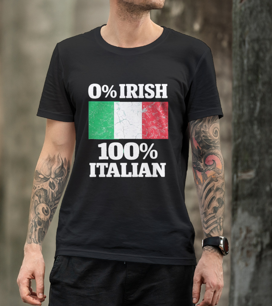 0 Irish 100 Italian Flag Heritage Pride Italy T-Shirt