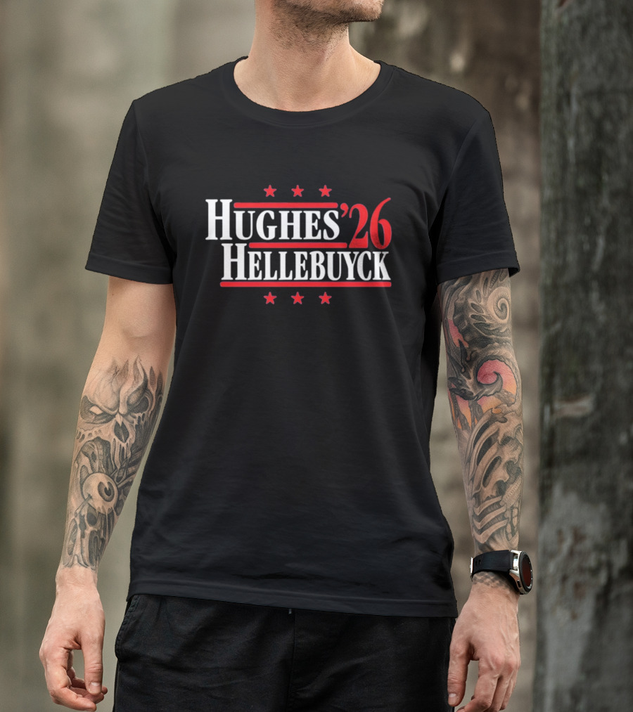 Hughes Hellebuyck '26 Team USA Stars T-Shirt