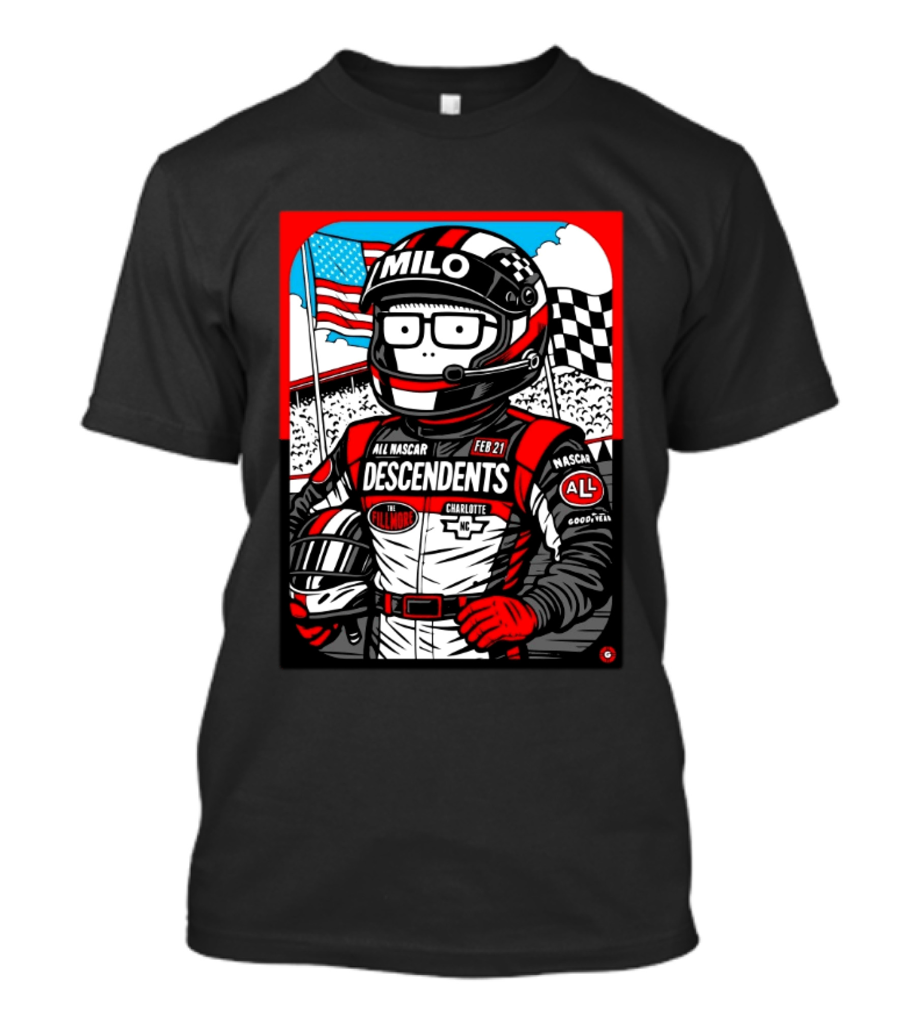 Milo Descendents Live At The Fillmore Charlotte NASCAR Feb 21 2026 Exclusive T-Shirt