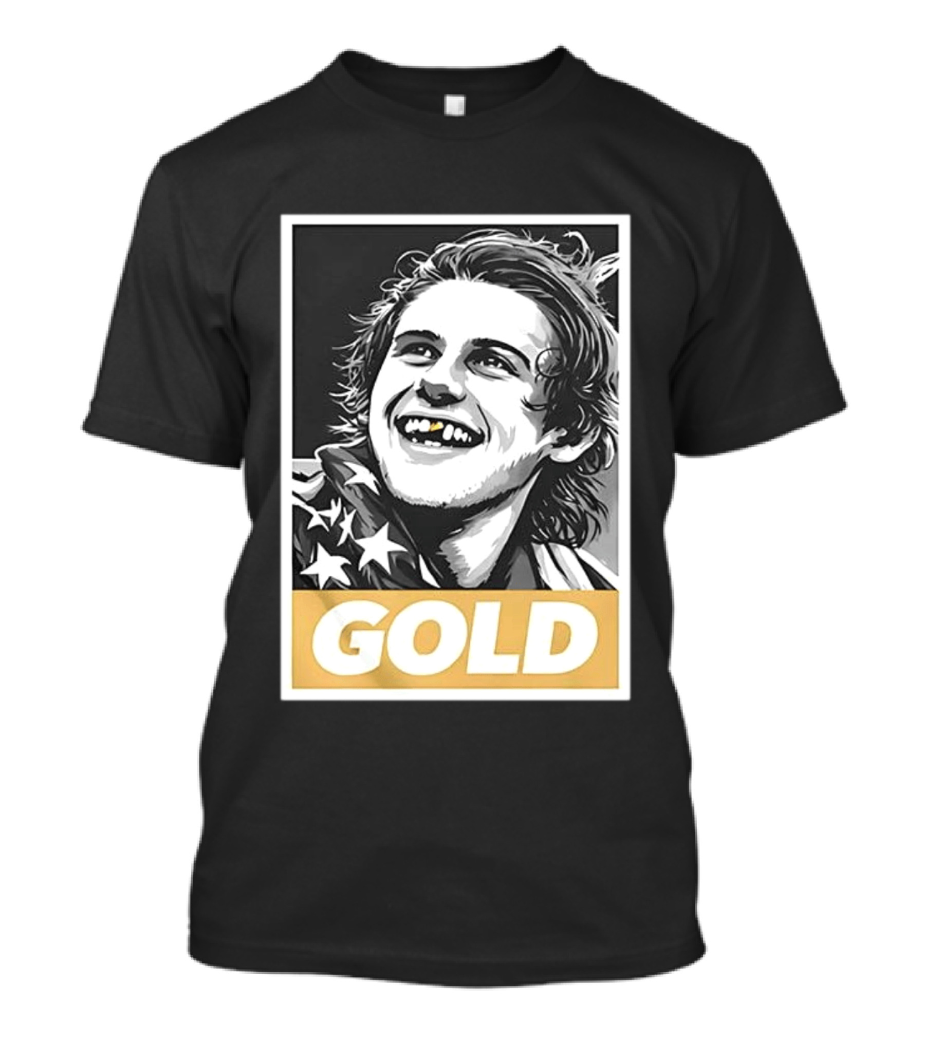 Jack Hughes Team USA 2026 Gold Hockey Smile Iconic Victory Celebration T-Shirt
