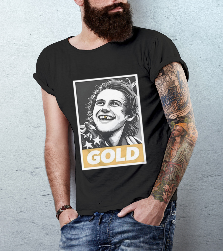 Jack Hughes Team USA 2026 Gold Hockey Smile Iconic Victory Celebration T-Shirt