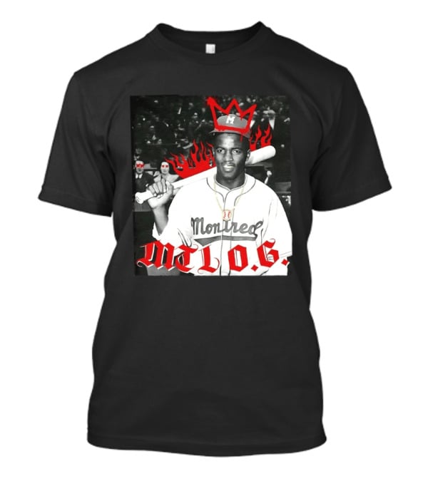 Jackie Robinson Montreal MTL O.G. Baseball Legend Icon Red Crown Flames T-Shirt