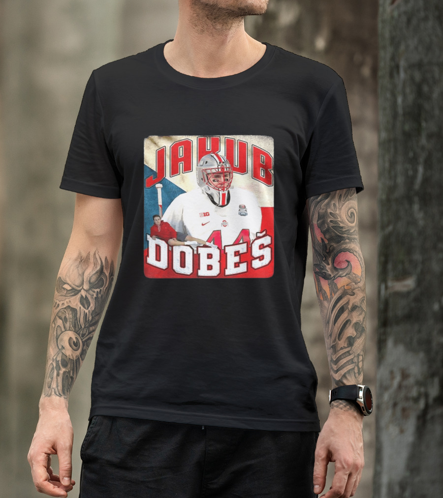Jakub Dobeš Ohio State Buckeyes Hockey Big Ten 44 T-Shirt