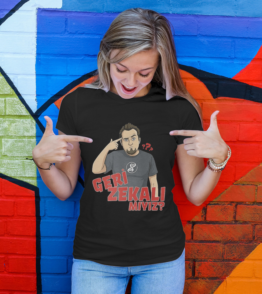 Geri Zekali Miyiz DNA Logo Question Mark T-Shirt