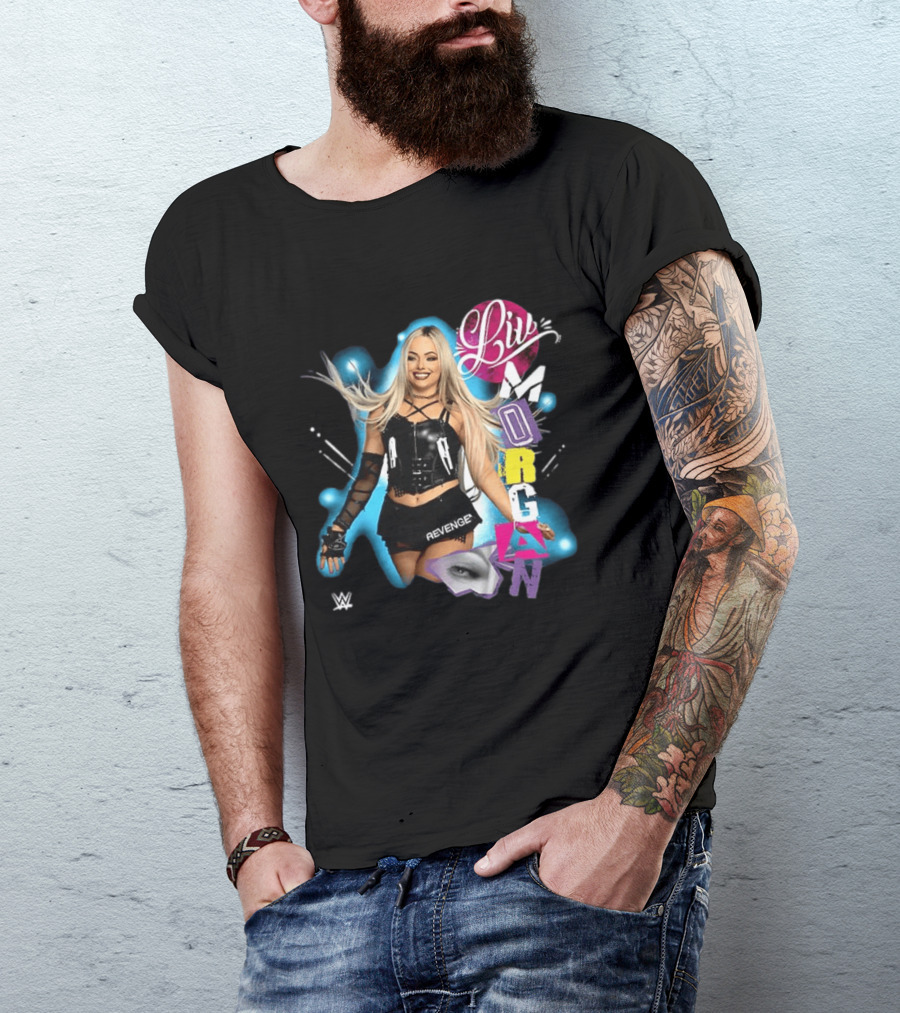 Liv Morgan WWE Revenge Posing With Vibrant Cutout Name T-Shirt