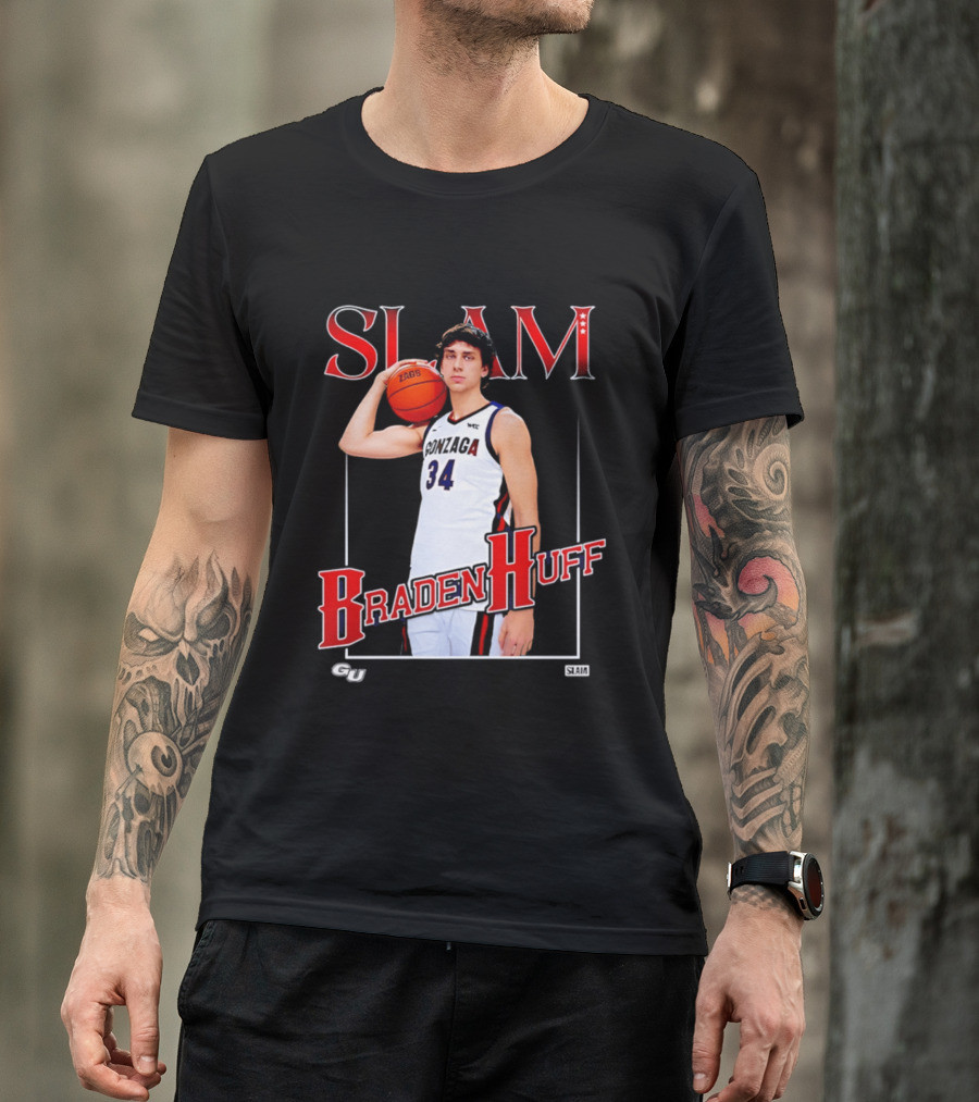 Braden Huff Gonzaga Basketball Slam 34 T-Shirt