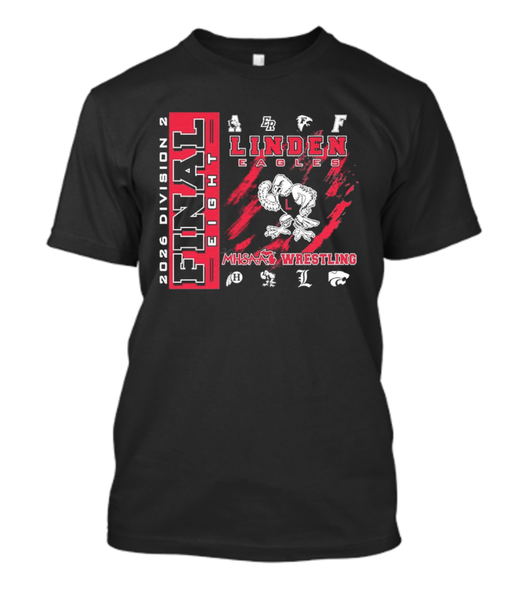 Linden Eagles 2026 Division 2 Final Eight MHSAA Wrestling Team T-Shirt