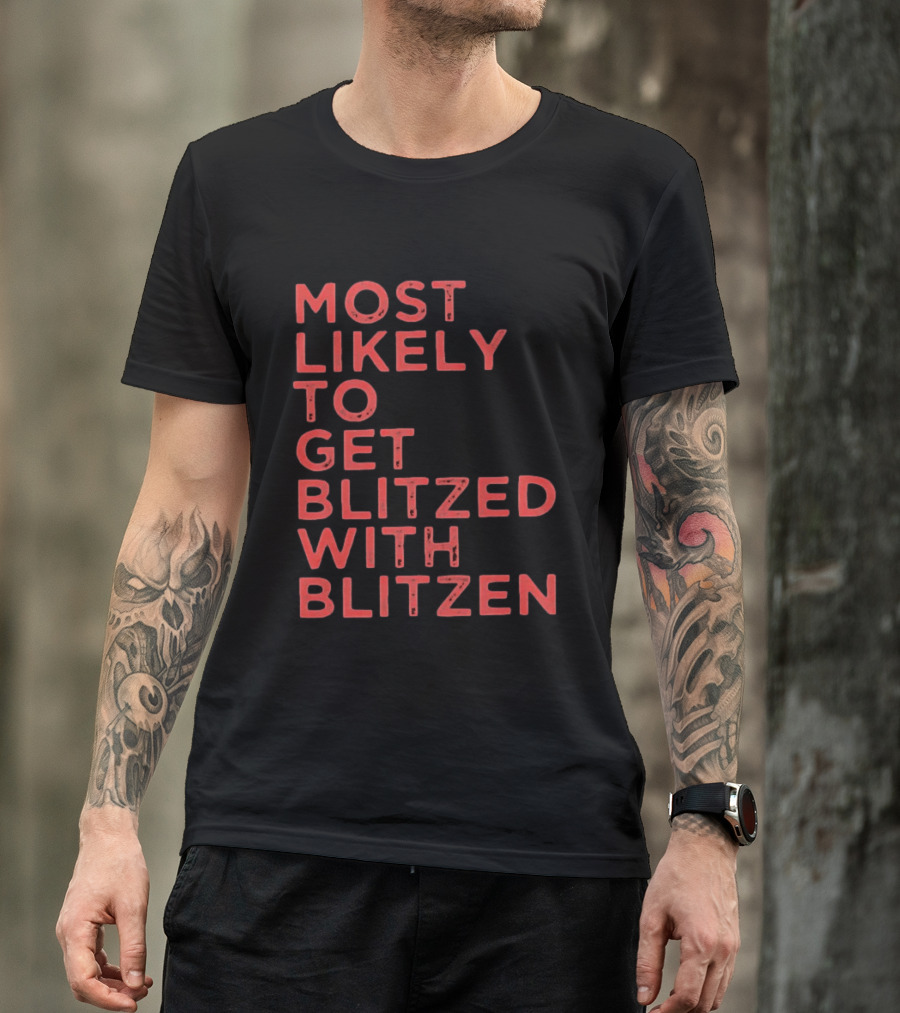 Most Likely To Get Blitzed With Blitzen Christmas T-Shirt