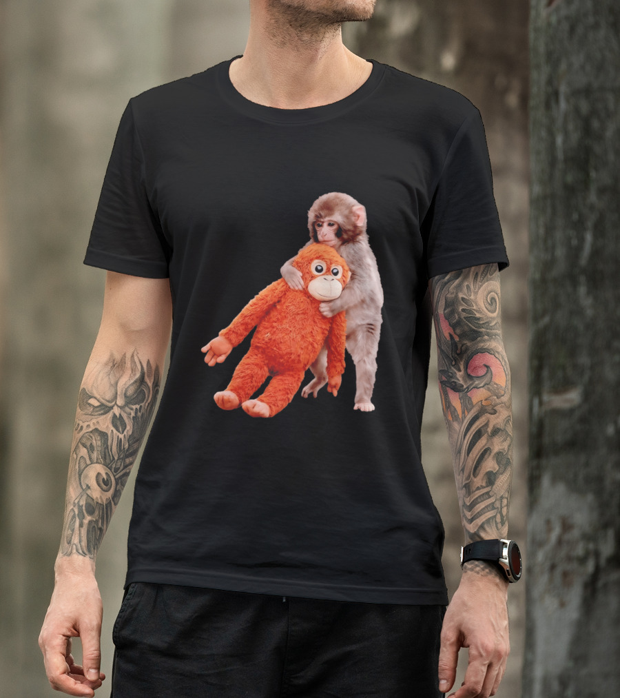Punch Monkey Panchi Kun Stuffed Toy Hugging Cute Baby Monkey T-Shirt