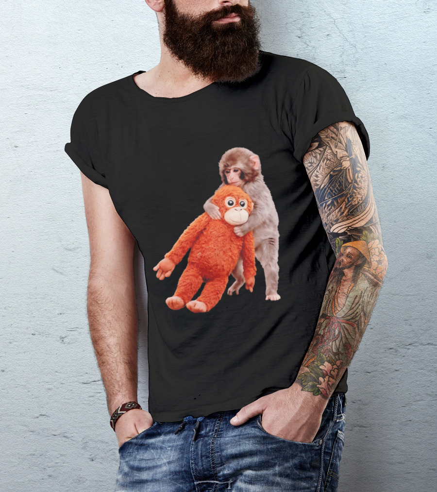 Punch Monkey Panchi Kun Stuffed Toy Hugging Cute Baby Monkey T-Shirt